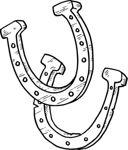 Horseshoes That Bring Good Luck Coloring Page